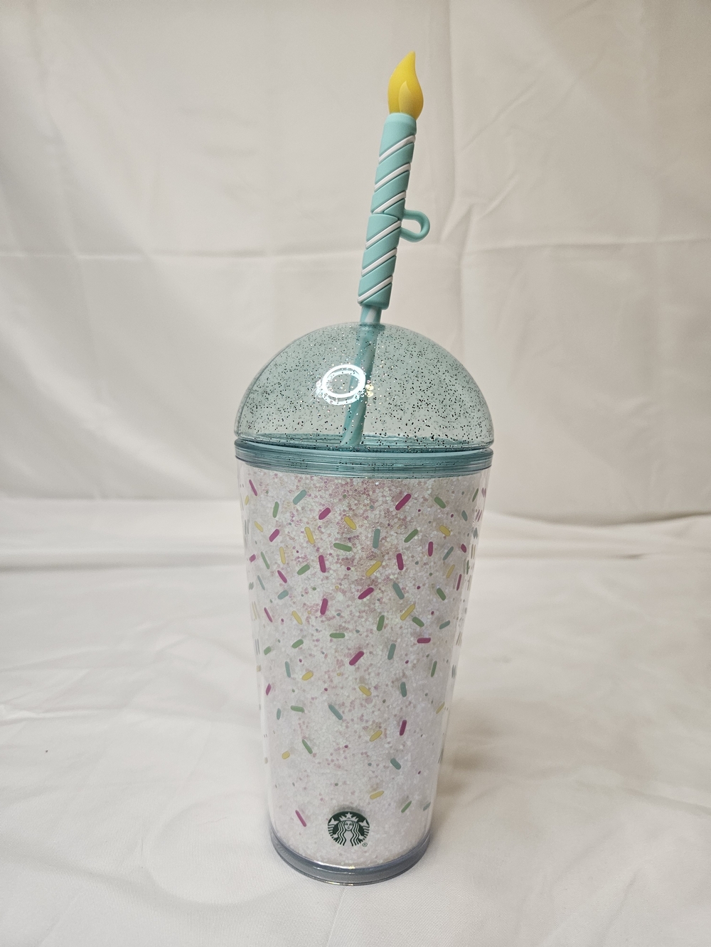 Starbucks Mint Birthday Glitter Dome Tumbler with Sprinkle Confetti Candle Straw